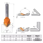 CMT Keményfém lapkás ALUCOBOND® maró D=18 I=3,3 A=135° L=60 S=8 915.002.11