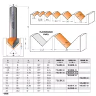 CMT Keményfém lapkás 90 °-os V-nútmaró D=12,7 I=12,7 I1=6,35 A=90° L=44,5 S=8 915.127.11